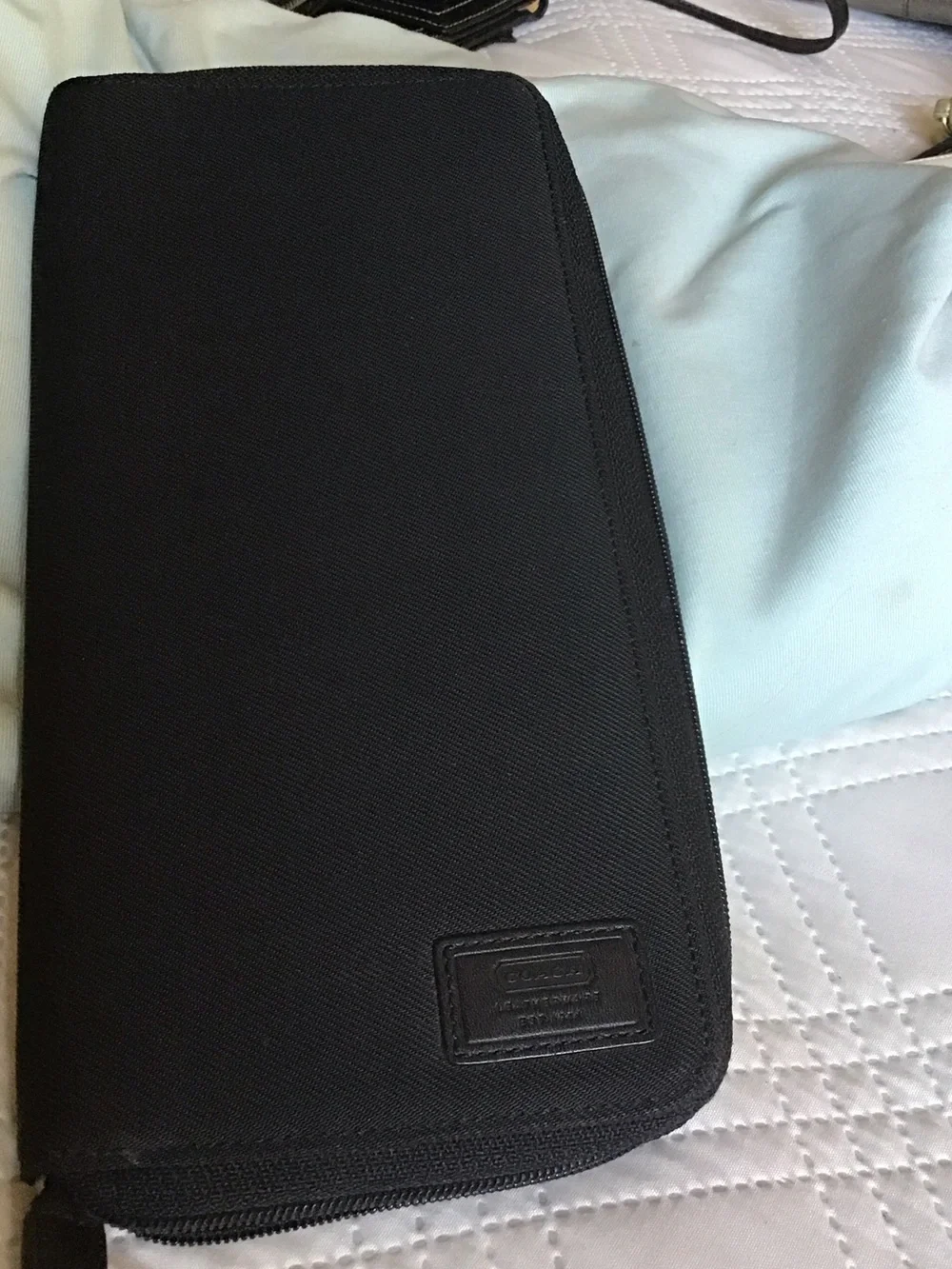 Coach Black Men's Travel Organizer Wallet - Professional Zip Case
